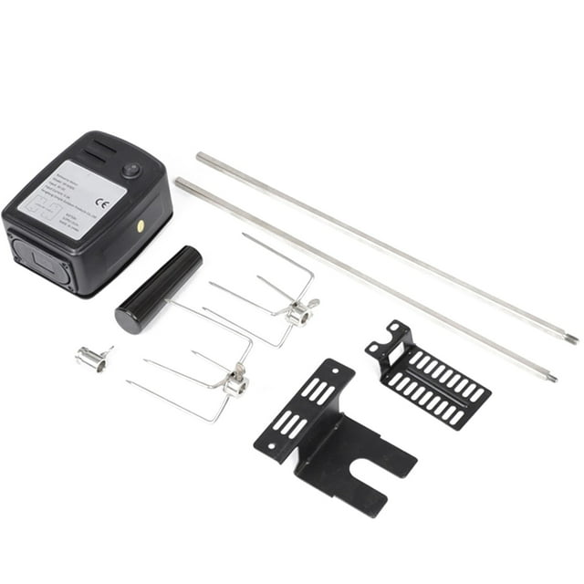 Electric Rotisserie Bbq Grill Roaster Kit Spit Rod Meat Skewer Forks