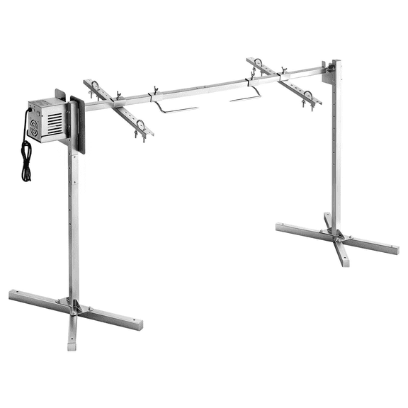 Electric Rotisserie Grill Kit, 132lbs Capacity - 8 Level Adjustable BBQ Rotisserie for Pigs, Lambs & Turkeys - 38W Motor, Stainless Steel