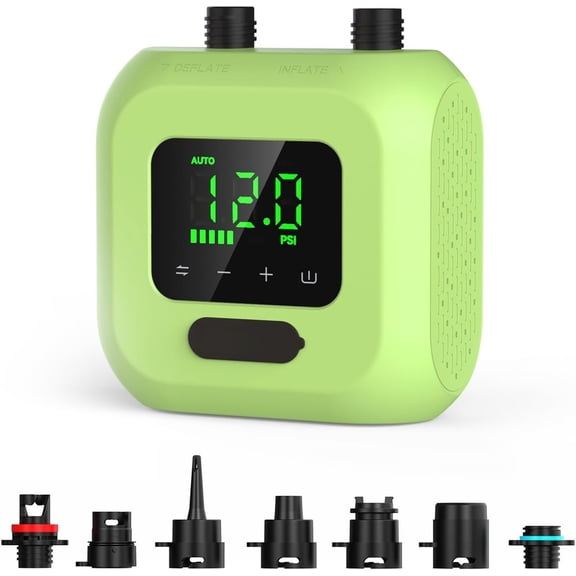 Electric SUP Air Pump with , 20 PSI High  Rechargeable Paddle Board Pump,  Stage Inflation, Auto Shut-Off for Kayak, Kite , Tents & Air Mattresses