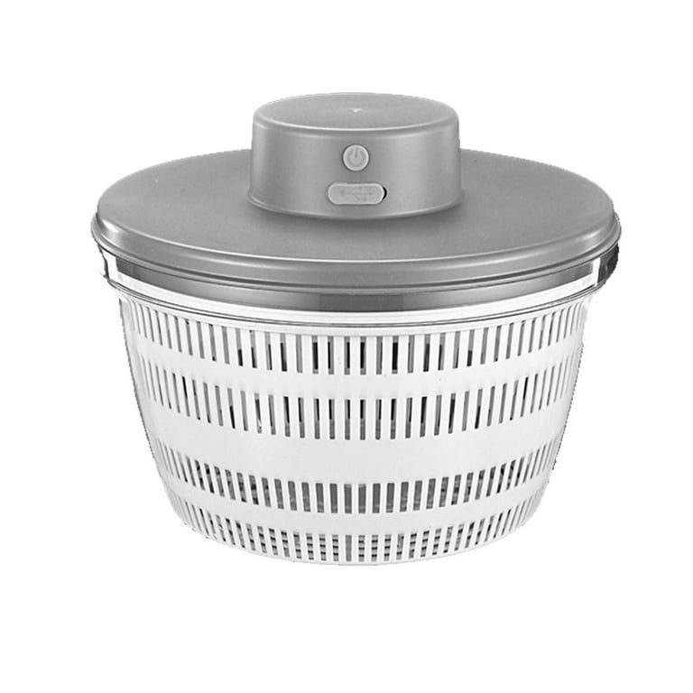 Electric Salad Spinner 4L - USB Chargeble,Vegetable Washer with Bowl,  Lettuce Cleaner and Dryer - Easy Water Drain System and Compact Storage,  BPA