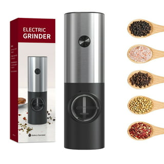 Electric Salt And Pepper Grinder Set, Automatic Salt & Pepper Mill  Refillable With Base, 2 Adjustable Coarseness Mills, One Hand Operation,  Led Light - Temu