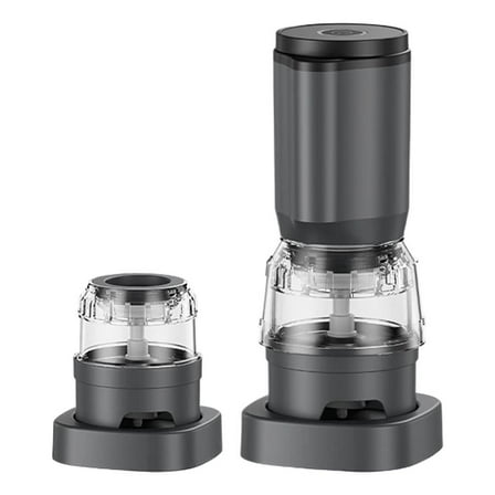 Electric Salt and Pepper Grinder Set,1 Grinder 2 100ml Replaceable Jars,Type-C Rechargeable Automatic Mill Adjustable Coarseness,Quick Switching of Silos,Prevents Spice Mixing for Foodies