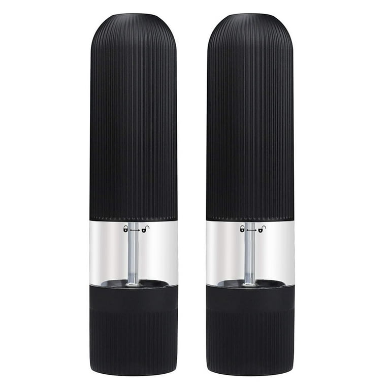 Electric Salt and Pepper Grinder Set - Adjustable Motorized Electrical  Powered Auto Shakers - Automatic Power Mill - Automated Battery Operated