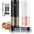 thumbnail image 1 of Electric Salt and Pepper Grinder Set Automatic Battery Pepper Mill Shakers Adjustable Coarseness Easy Filling Upgraded Larger Capacity with Led (2 Pack Black/Black）, 1 of 7