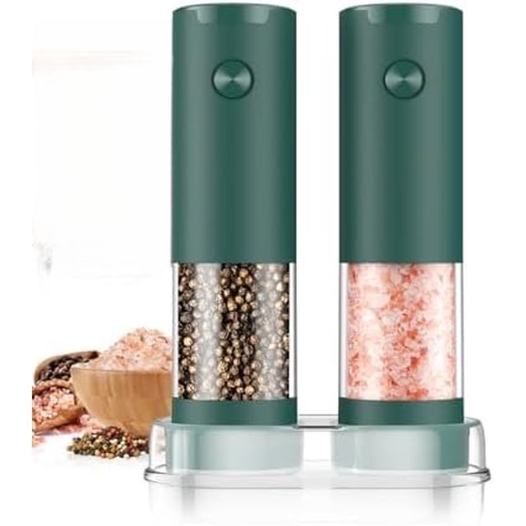 Electric Salt and Pepper Grinder Set Automatic Battery Pepper Mill Shakers Christmas Gifts for Men Adjustable Coarseness Salt and Pepper Shakers Kitchen Gadgets