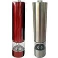 thumbnail image 1 of Electric Salt and Pepper Grinder Set, Automatic Electric Stainless Steel Grinder Set Refillable Pepper Grinder Adjustable Coarseness - 1pcs metal+1pcs red, 1 of 5