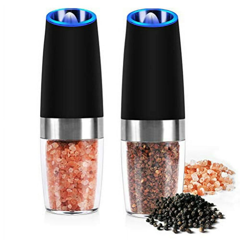 Electric Salt and Pepper Grinder Set, Automatic Electric Pepper Mill Spice  Grinders Adjustable Coarseness Battery Powered Salt and Pepper Shaker for  Kitchen Cooking BBQ 