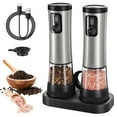 thumbnail image 1 of Moreblue Electric Salt and Pepper Grinder Set, Automatic Rechargeable Salt and Pepper Mill with LED Display, Salt Pepper Shaker Electric with 5 Adjustable Coarseness, 1 of 9