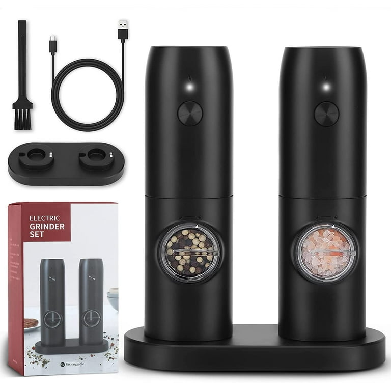  Rechargeable Electric Salt and Pepper Grinder Set