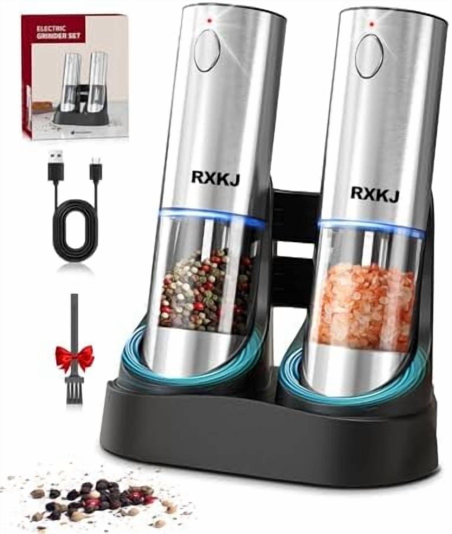 Prodyne Pepperpro Smart Grind Automatic Pepper Mill - Stainless Steel, Adjustable Grind, LED Light