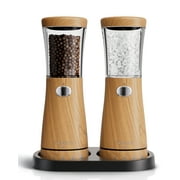 Electric Salt and Pepper Grinder Set Adjustable Coarseness Mill Grinders Shakers Refillable USB Rechargeable with LED Light Tomeem (2 Pack)