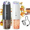 thumbnail image 1 of Electric Salt and Pepper Grinder Set Rechargeable Graviry Salt and Pepper Grinder Set, LED Light, Adjustable Coarseness, 1 of 5