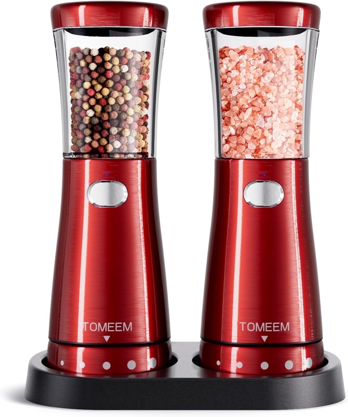TOMEEM Electric Salt and Pepper Grinder Set, USB Rechargeable, LED ...