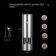 thumbnail image 1 of Electric Salt and Pepper Grinder Stainless Steel (Rechargeable, LED Lighted, with Adjustable Ceramic Grinder, Cleaning Brush) Electric Spice Grinder, 1 of 1