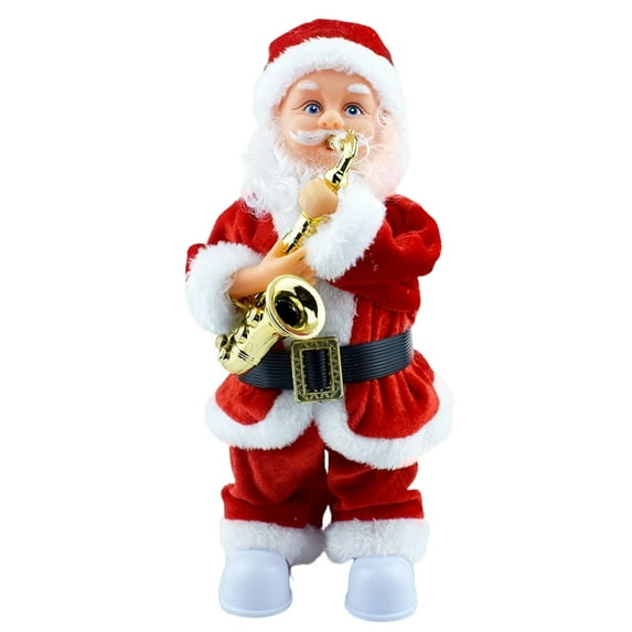 Electric Santa Claus Figurine with Saxophone, Christmas Musical Decor
