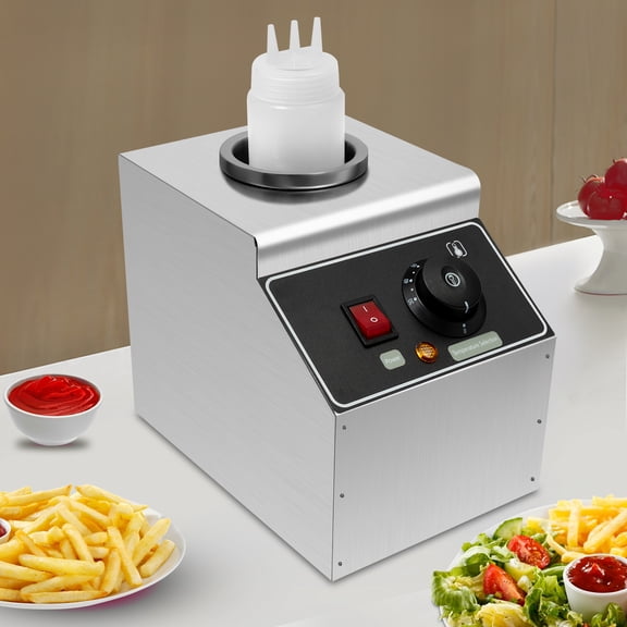 Electric Sauce Warmer - 80W Adjustable Temperature, Dual Heating Methods, Stainless Steel & PC, 22oz Capacity for Even & Fast Heating
