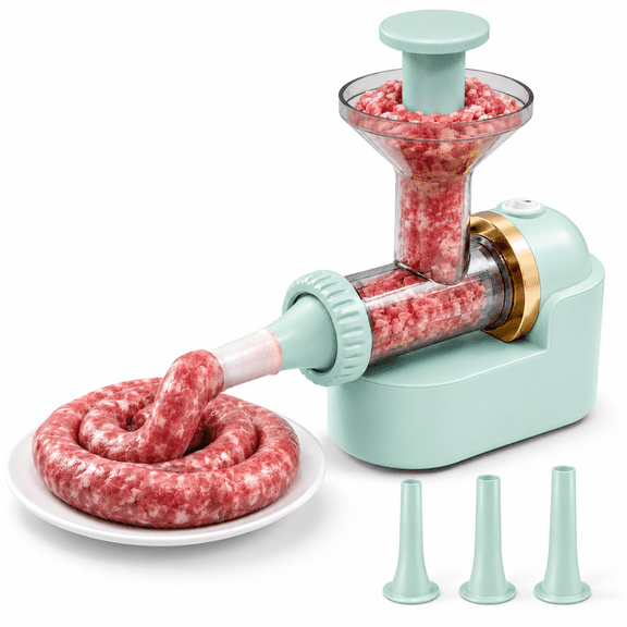 Electric Sausage Stuffing Kit with 3 Size Tubes for Homemade Sausages