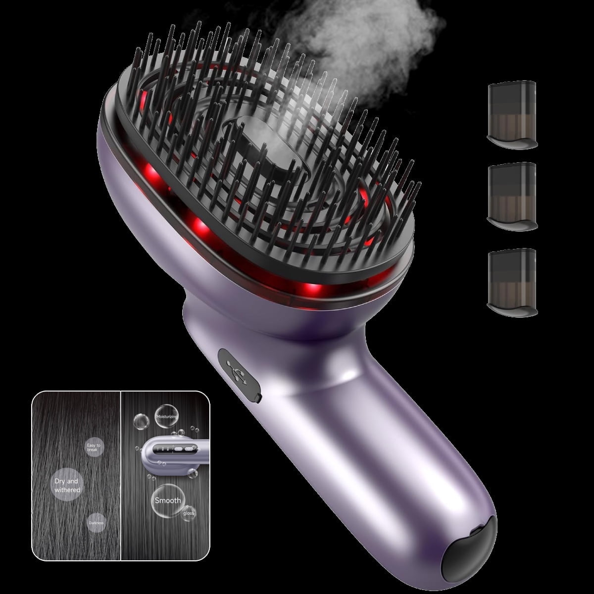 MHR Electric Scalp Massage Comb - Portable Scalp Massager -Cordless Massager for Scalp & Hair - Unique Essential Oil Atomization Function - Stress Relax Fatigue Relief