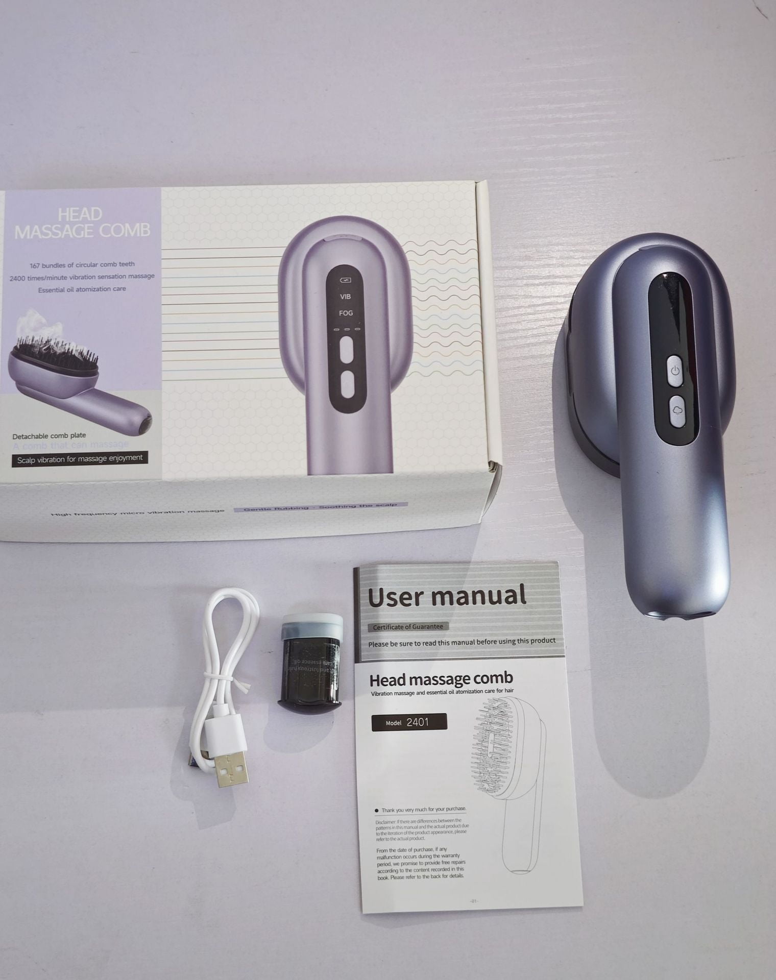 Electric Scalp Massage Comb with Essential Oil Atomization, Hair Growth ...