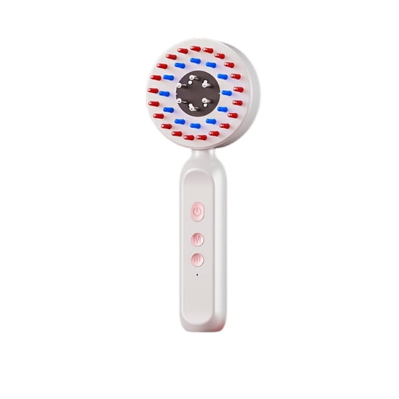 Electric Scalp Massager Comb, Red Blue Light Therapy Hair Oil Applicator, Rechargeable Handheld Scalp Nourishment Tool for Home Hair Care and Head Relaxation