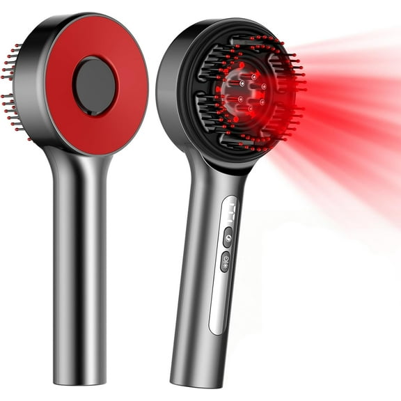 Electric Scalp Massager Hair Growth Brush - 3-in-1 Hair Oil Applicator with Kneading Heads, IPX7 Waterproof(1pcs-Grey)