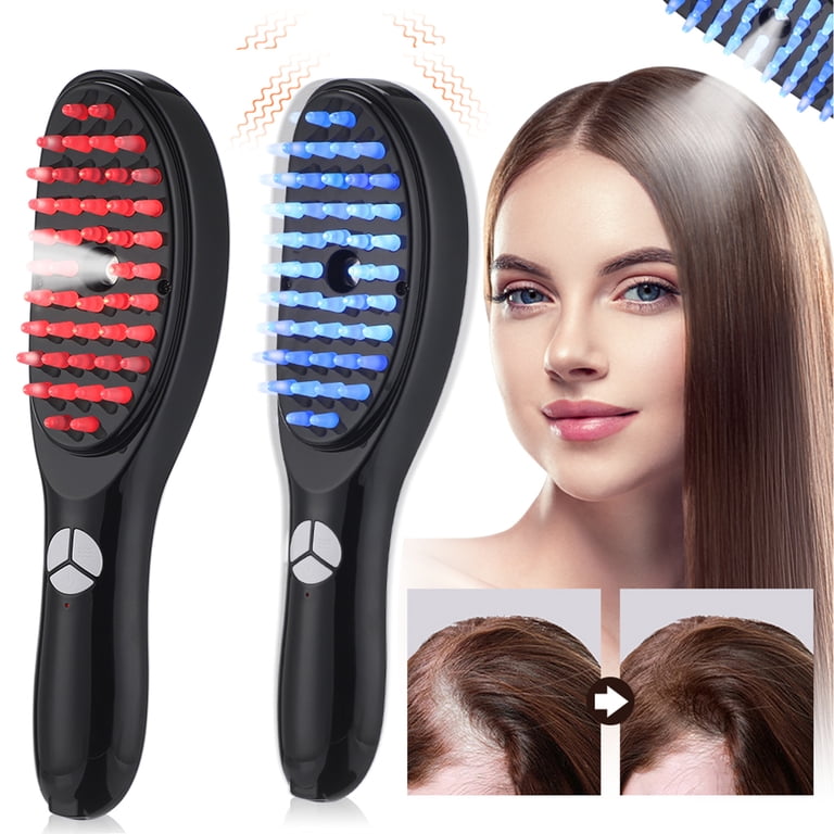 Electric Scalp Massager, Red Blue Lght Therapy Brush for Scalp with Vibrating Spray, 3-Mode Vibrating Comb for Stress Relief and Hair Growth - Can Add