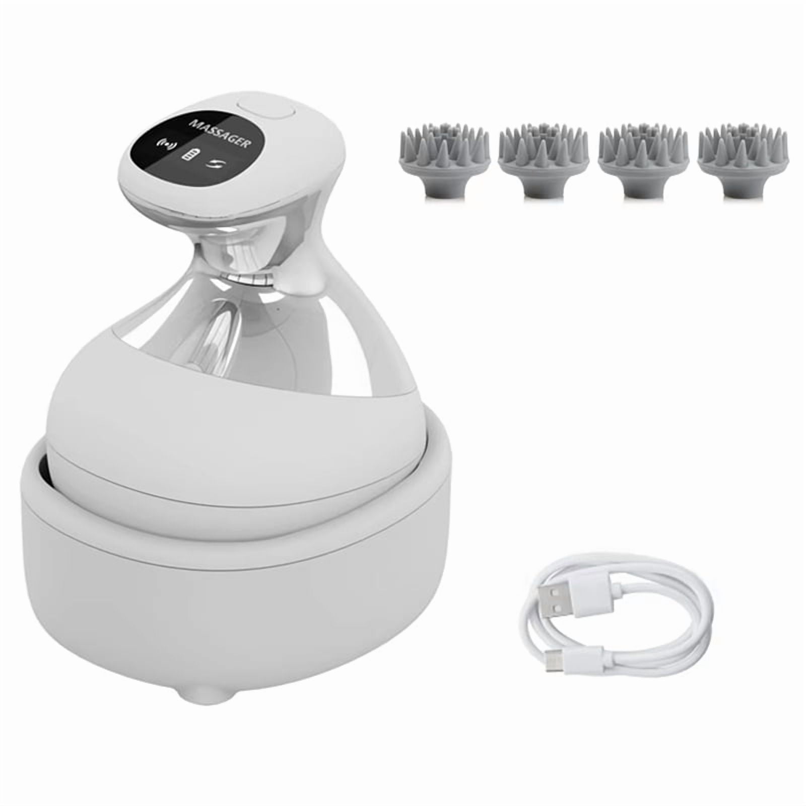 Electric Scalp Massager with Red Light Therapy,Waterproof Handheld Head Massager,Deep Tissue Kneading & Body Relaxation