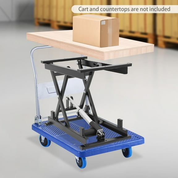 Electric Scissor Lift Table 250lbs Capacity Adjustable Height Foldable Hydraulic