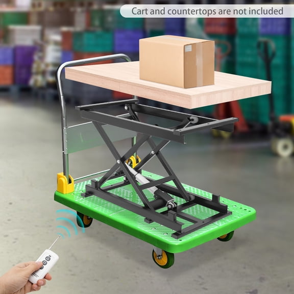 Electric Scissor Lift Table Hydraulic 350lbs Capacity Adjustable Height w/Remote