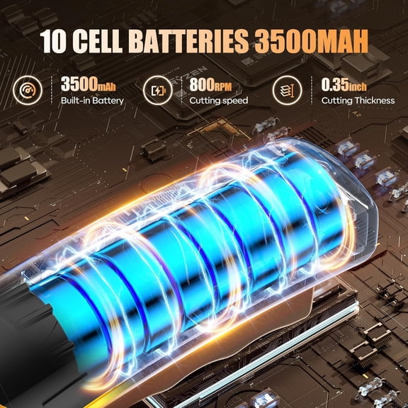 Electric Scissors, Cardboard Cutter, With LED Light, High-Efficiency Brushless Motor, 3500mAh Battery, Tungsten Steel Blade, Suitable for Cloth, Cardboard, Leather, Carpet Wire Rope Cutters