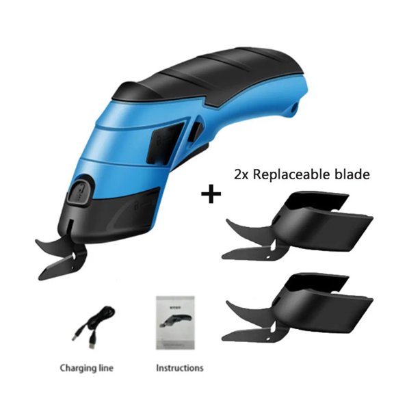 Electric Scissors Cloth Cutting Machine Lithium Charging PVC Leather Sewing Tailor Scissor Tungsten Steel Blade Doubl Blade Tool