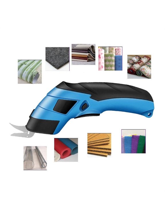 Electric Scissors for Cutting Fabric, Cardboard & Plastic Rechargeable Cordless Electric Scissors with 2 Blades