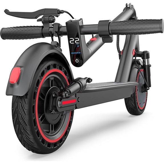 Electric Scooter, 10"  Tire, 22 Mph Top Speed, 50 Miles Long Range, Folding Escooter for Adults and Kids with Seat Bag, Dual Braking, Dual Suspension, App