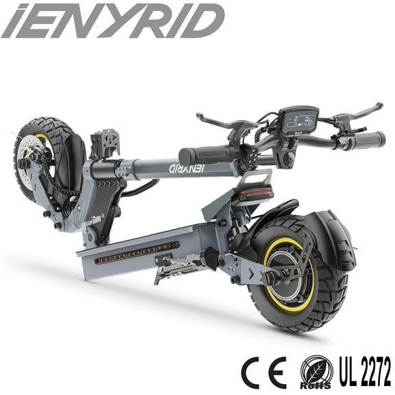 Electric Scooter 1000W peak Motor 28 mph Speed 48V 15Ah Long Range 25Miles,10in Off-Road Tire,Double suspension e-scooter,Foldable Pro Commuting eScooter,with CE & UL 2272 Certification