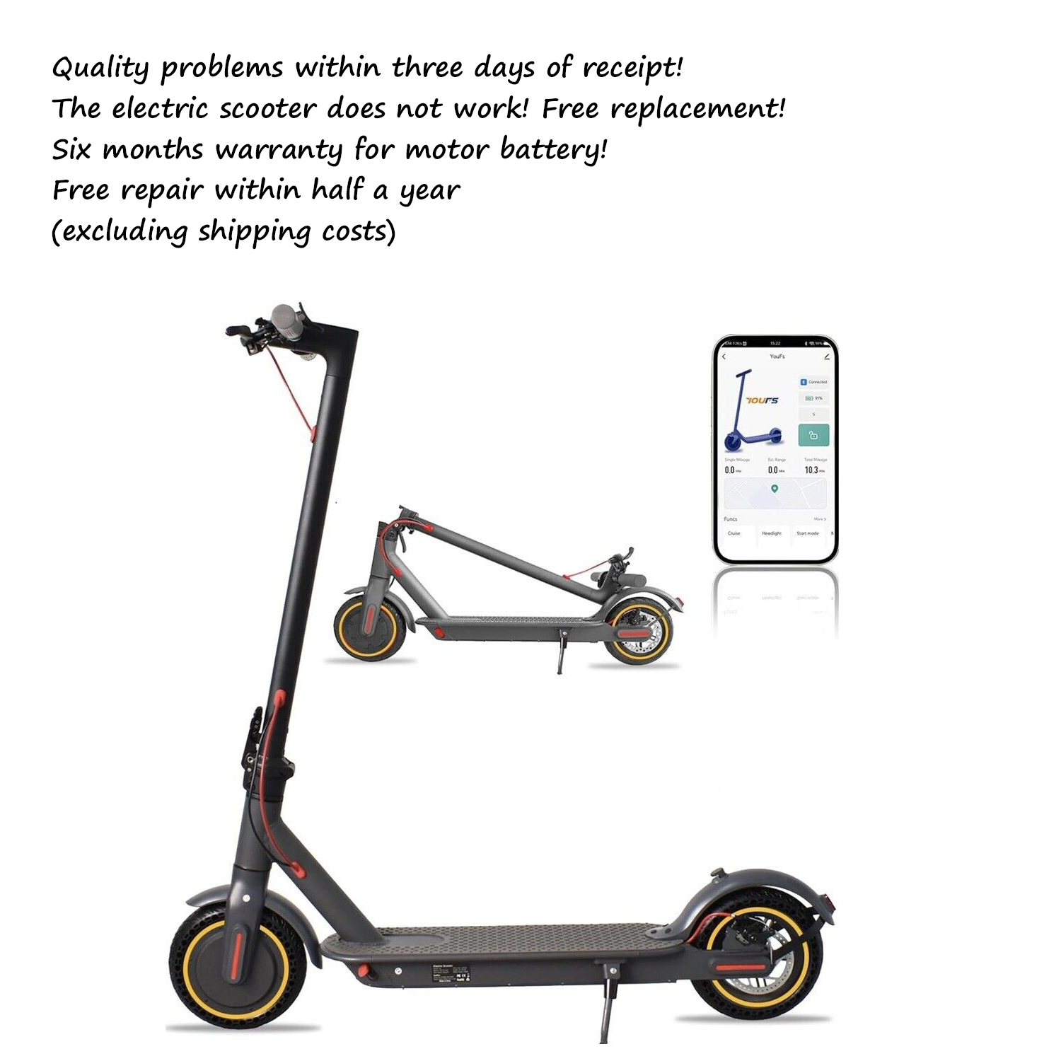 Electric Scooter 350W Motor 19 MPH 19 Miles Range HighPerformance