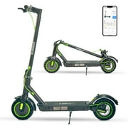 Electric Scooter, 500W Powerful Motor & 19 MPH, 374Wh 10.4Ah Long Battery & 25 Miles Range, 10" Solid Tires, Rear Suspension, Folding Sport Scooters with Dual Brake System & Lights, App Control