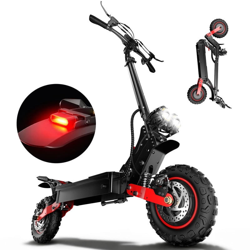 Electric Scooter Adult 2400W Dual Motor 48V 21Ah 11" Off-Road Tires Dual Drive Commuter Scooter