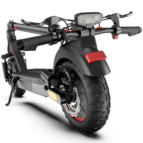 Electric Scooter for Adult, 48V 13AH Folding E-Scooters, 800W Motor up to 25Mph & 28Miles Range,10" Off Road Tire Scooter with Dual Suspension & Turn Signal Light