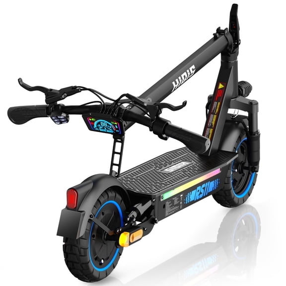 Electric Scooter for Adults,1200W Peak Motor, Max Speed 31MPH & 34 Miles Range, 10" Pneumatic Tires, Foldable E-Scooter with Dual Disc Brake and dual Shock Absorption