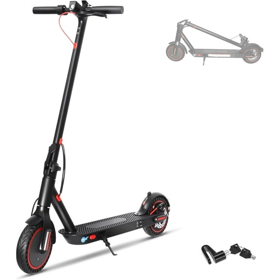 Electric Scooter Adults 16/22 Miles Long Range 8.5"/10" Tires E-Scooter with APP Control 500W Motor Dual Braking System Brake Pad Lock Portable Folding Design for Adults Teens Commuting