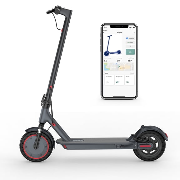 ALLOWEEK A1 electric scooter for adults, 10.5Ah battery up to 18 miles, 350W 19 mph, 10" solid tires no flats, UL2272, dual brakes, app, foldable