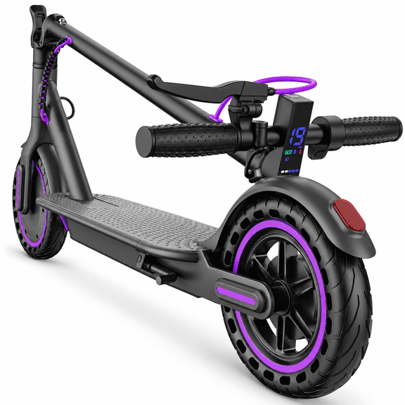 Electric Scooter for Adults 350W Motor 19 MPH Top Speed 15 Miles Range 36V 5.2Ah Battery 8.5 Inch Solid Honeycomb Tires Dual Brakes APP Control 3 Speed Modes Folding E Scooter