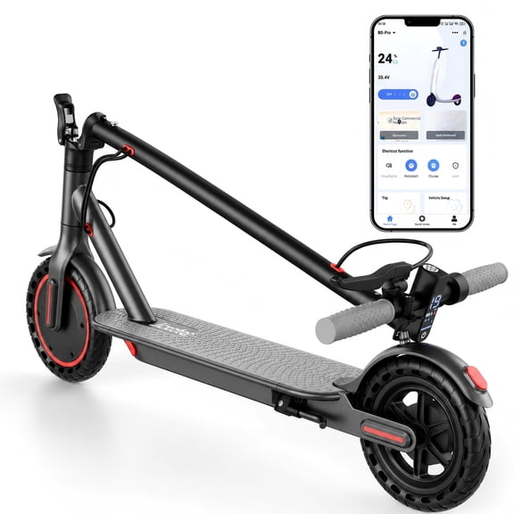 Electric Scooter for Adults, 350W Motor, Up to 21 Miles Range, 19 MPH Max Speed, Foldable Commuter E Scooter, 8.5" Solid Tires, App Control, Dual Brakes, 265 lbs Capacity