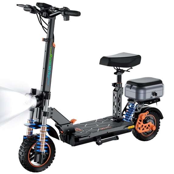 Electric Scooter Adults, 50 Miles Max Range, 34 Mph Max Speed, 1600W Foldable E Scooter for Commuting with Seat & Dual Shock Absorbers