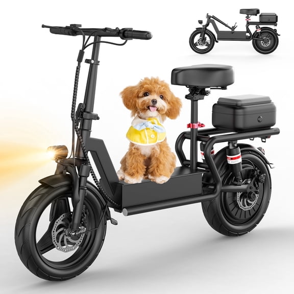 Electric Scooter for Adults with Seat,1500W Peak Motor,25Mph Fast Speed,45-Mile Range,48V 18AH Battery,Dual Disc Brake,14" Off-Road Foldable e Scooter for Teens,UL2272