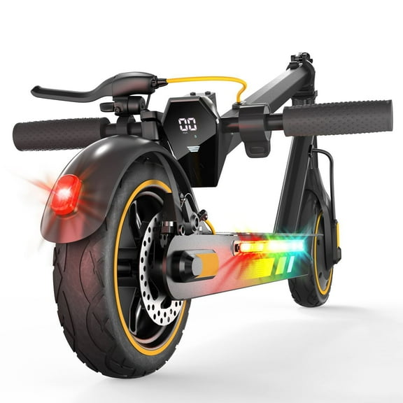 Electric Scooter for Adults, 600W Motor, 10"Air Tires, up to 25 MPH and 22-30 Miles Range, Foldable Commuter E Scooter with Drum Braking System and Smart APP Control Yellow