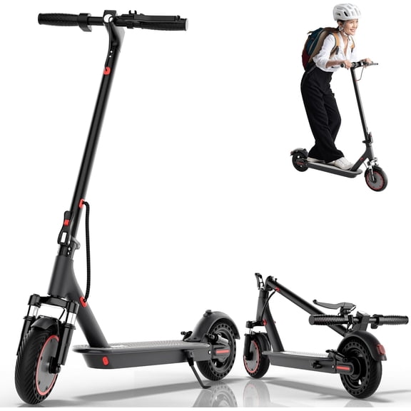 Electric Scooter for Adults with Dual Suspension System - 10" Solid Tires, 500W Brushless Motor, 11-22 Mph, 23 Miles Long Range, Double Braking Folding Fast E-Scooter, App Control