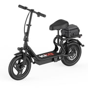 Electric Scooter Adults with Seat, 48V 22.5AH Foldable Escooter 14 Tires 500W Motor 22MPH 35Miles Long Range and Disc Brake 350lbs Max Load Dual Shock Suspension Wide Deck Rear Box