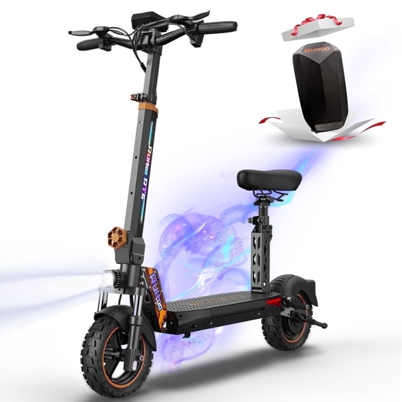 Electric Scooter Adults with Seat,10" Pneumatic Tires, 1000W Motor up to 31 Mph and 34 Miles Range, Folding Waterproof E-Scooter