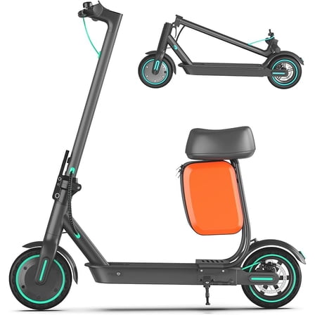 Electric Scooter Adults with Seat, Folding E-Scooter up to 21 Miles & 19 MPH, Peak 550W Motor, 36V 7.5Ah Battery